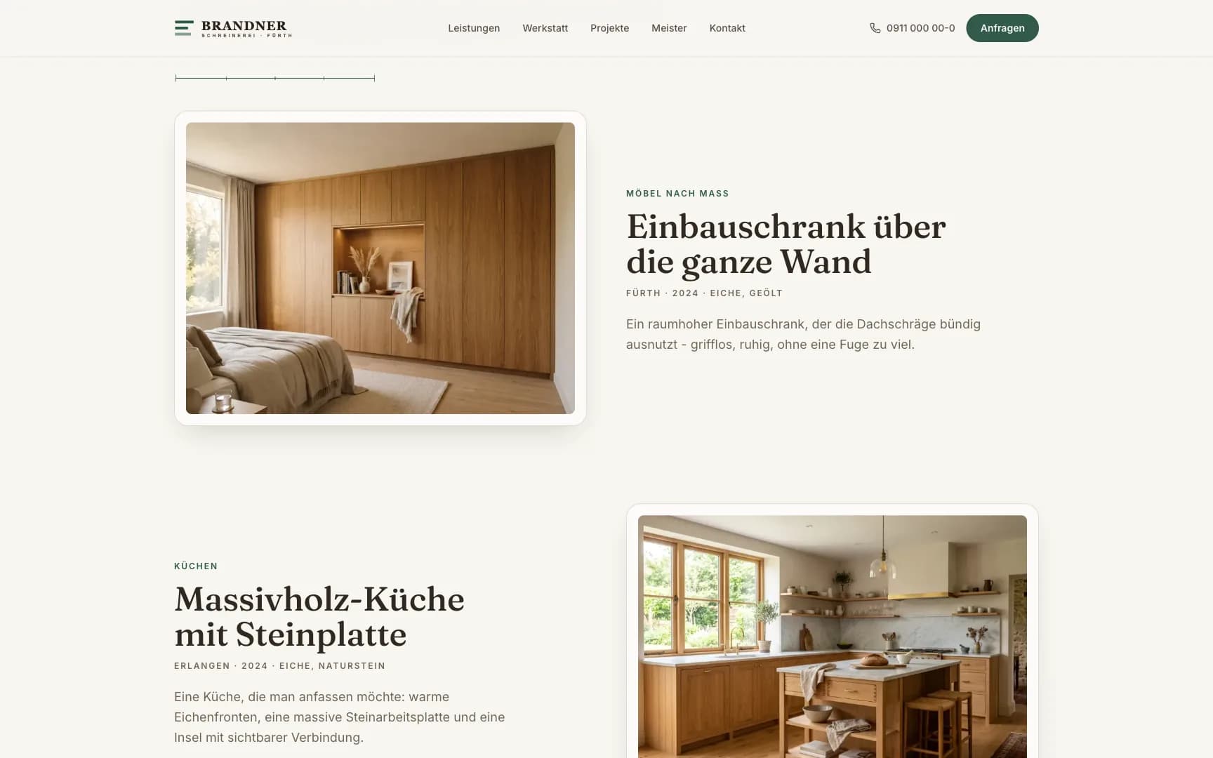 Projekte als Beweis, nicht als Slider-Deko
