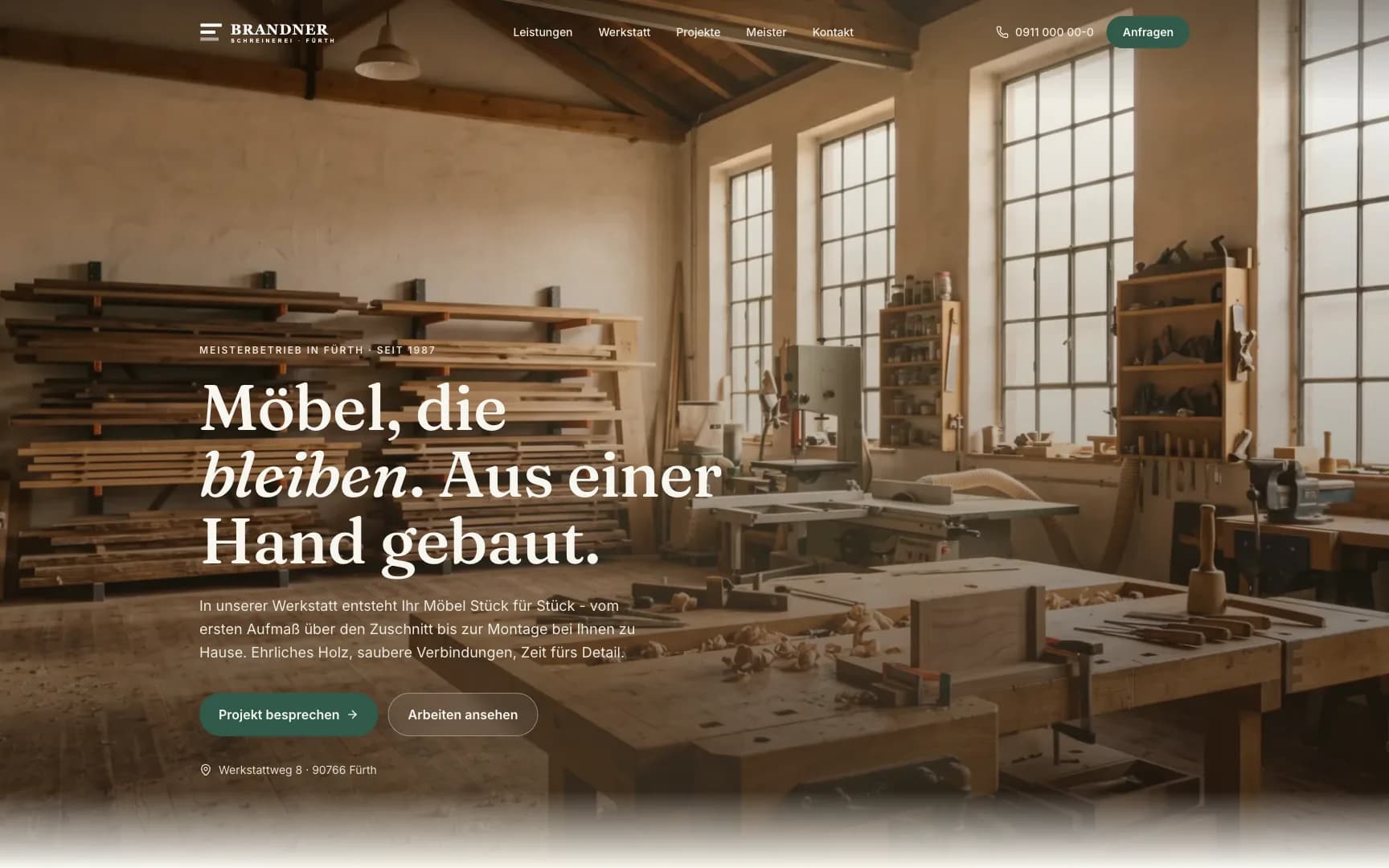 BRANDNER - Startseite des Handwerk-Showcases