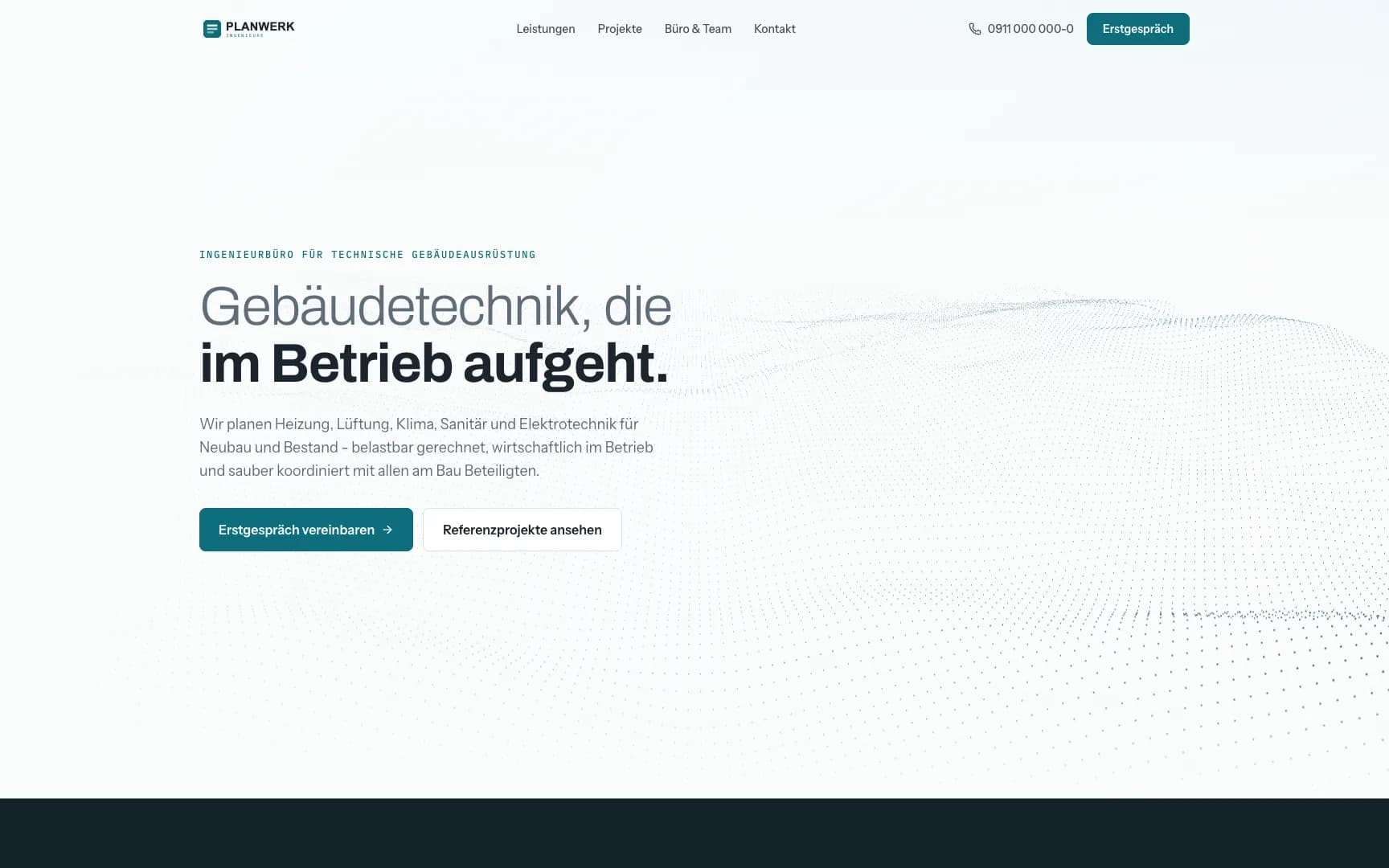 PLANWERK - Startseite des B2B-Showcases