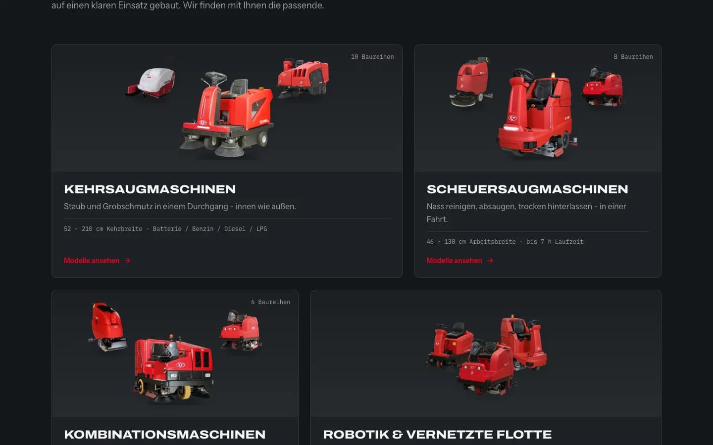 Produktfamilien entlang der Einsatzbereiche statt Katalog-Listen