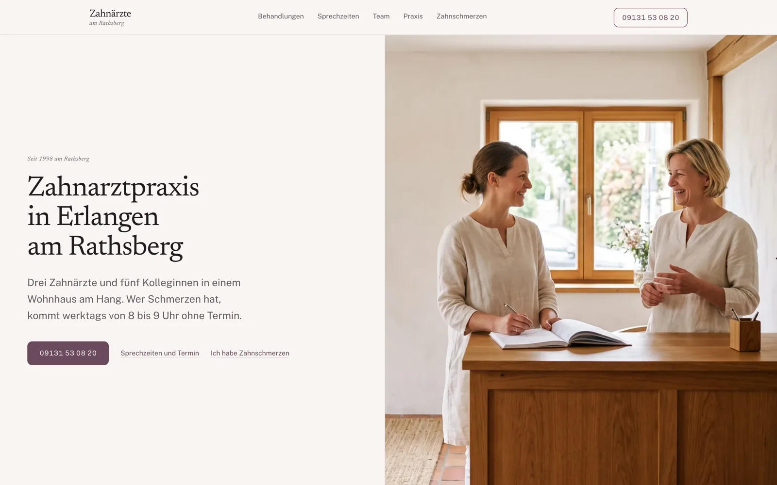 Zahnarztpraxis - Startseite der Branchen-Vorlage